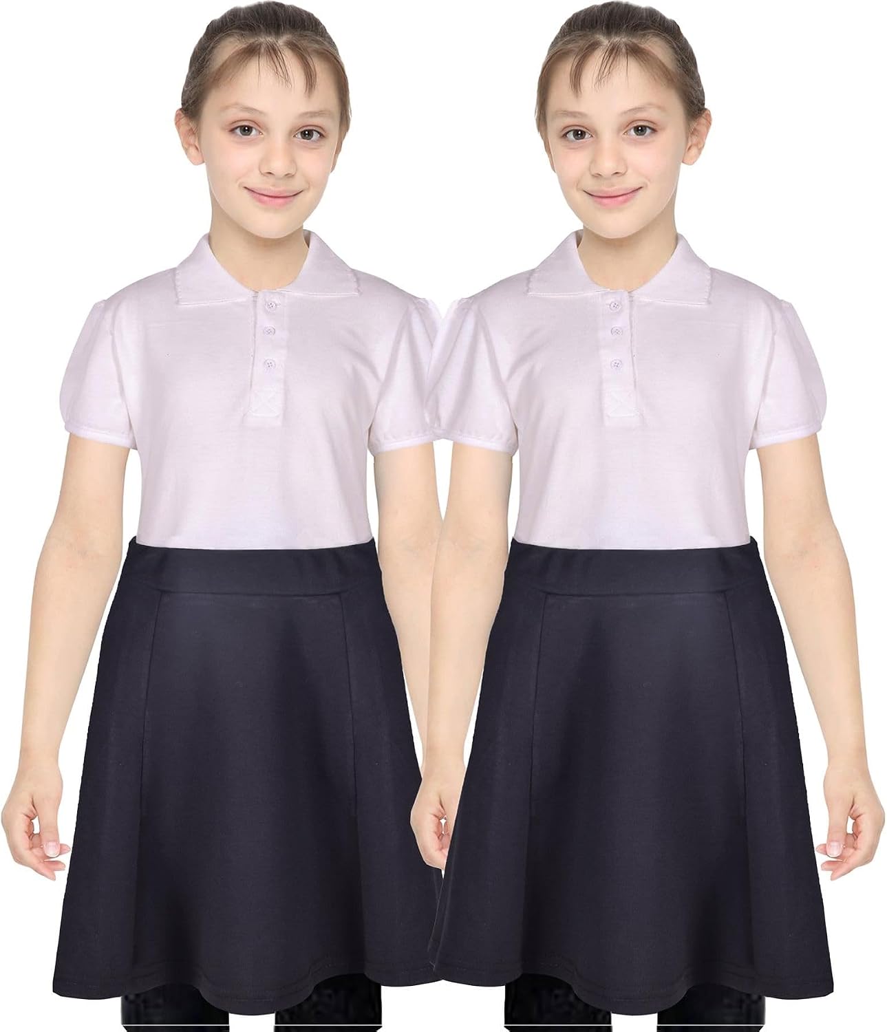 Girls School Skater Skirts 2 Pack