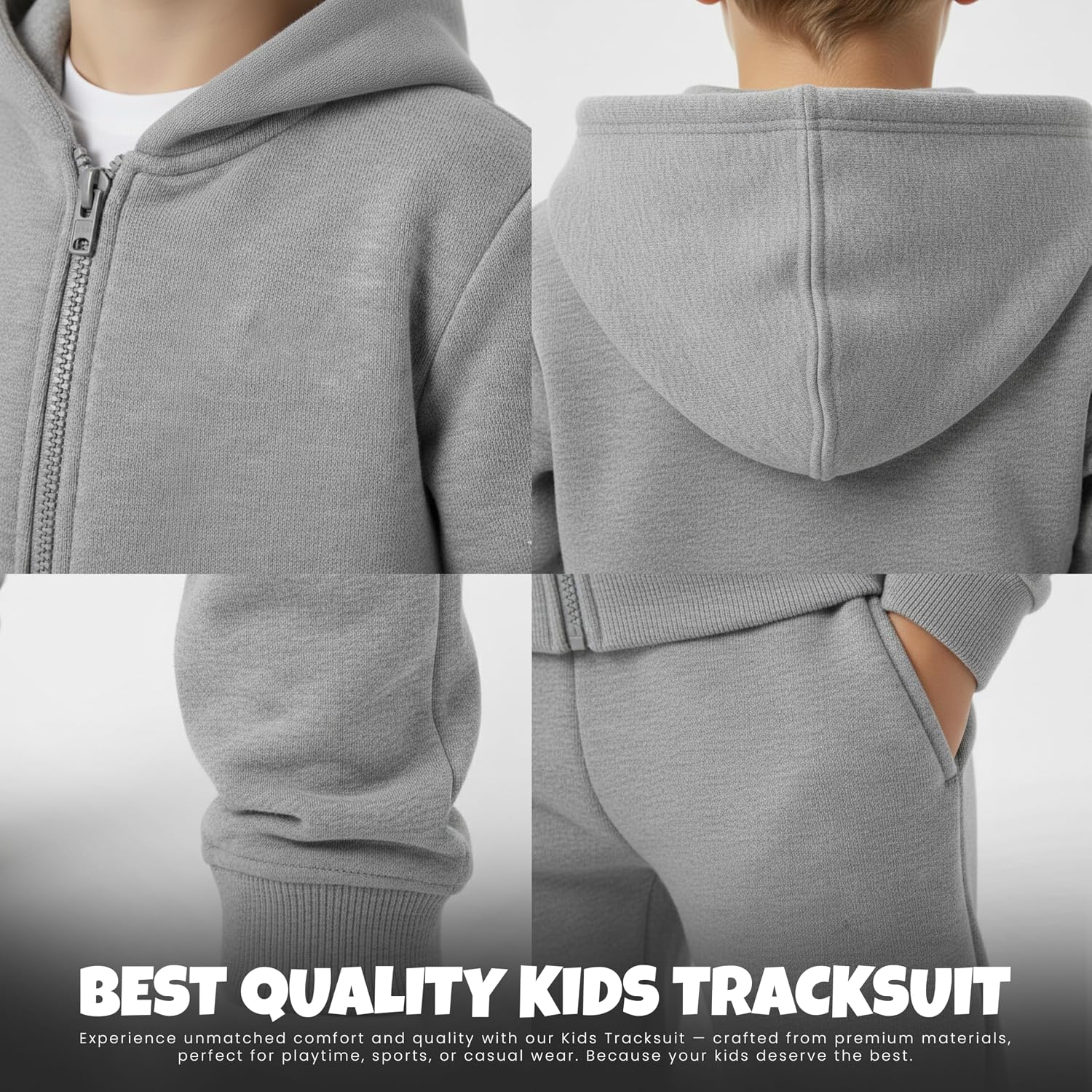Kids Fleece Hooded Tracksuit - Image 5