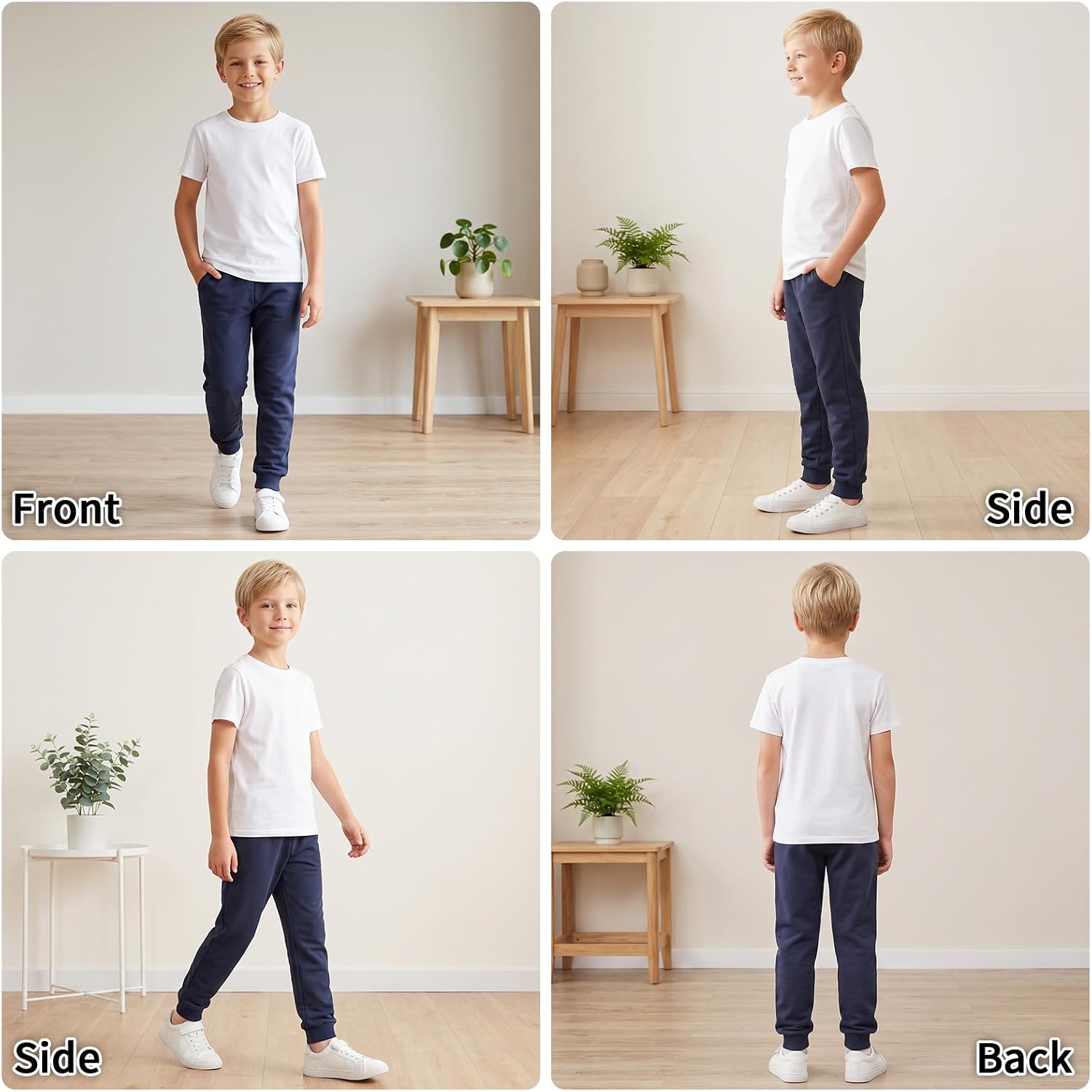 Kids Cotton Blend Fleece Joggers - Image 4